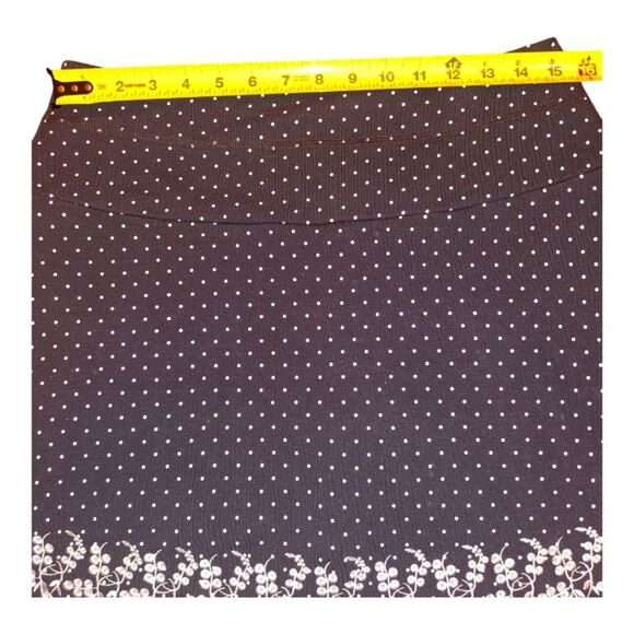 Intro Skort Embroidered Scalloped Stretch Cotton Modest Black White Polka Dot S - Picture 9 of 10